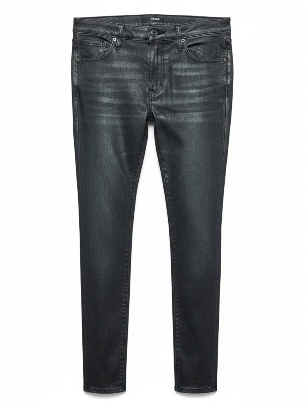 AG Adriano Goldschmied Coated Black Jeans 31 Skinny Ankle Punk Faux Leather-Look